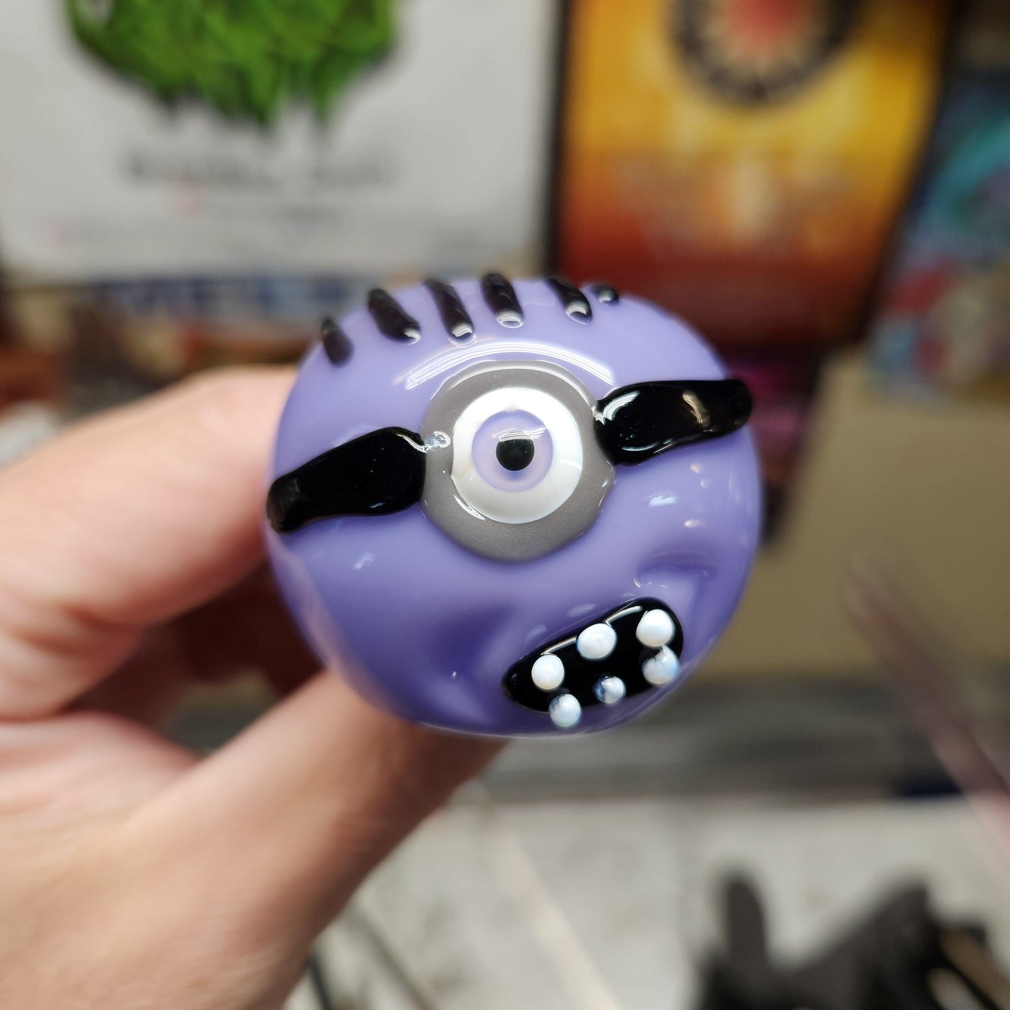 Glass Minion Pipe / Glass Smoking Pipe / Purple pipe / Smoking Bowl