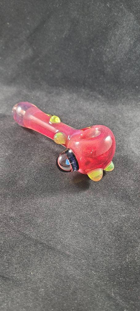 Pink Glass Frit Pipe / Glass Smoking Bowl / Opal / Space Galaxy Glass / Stars /