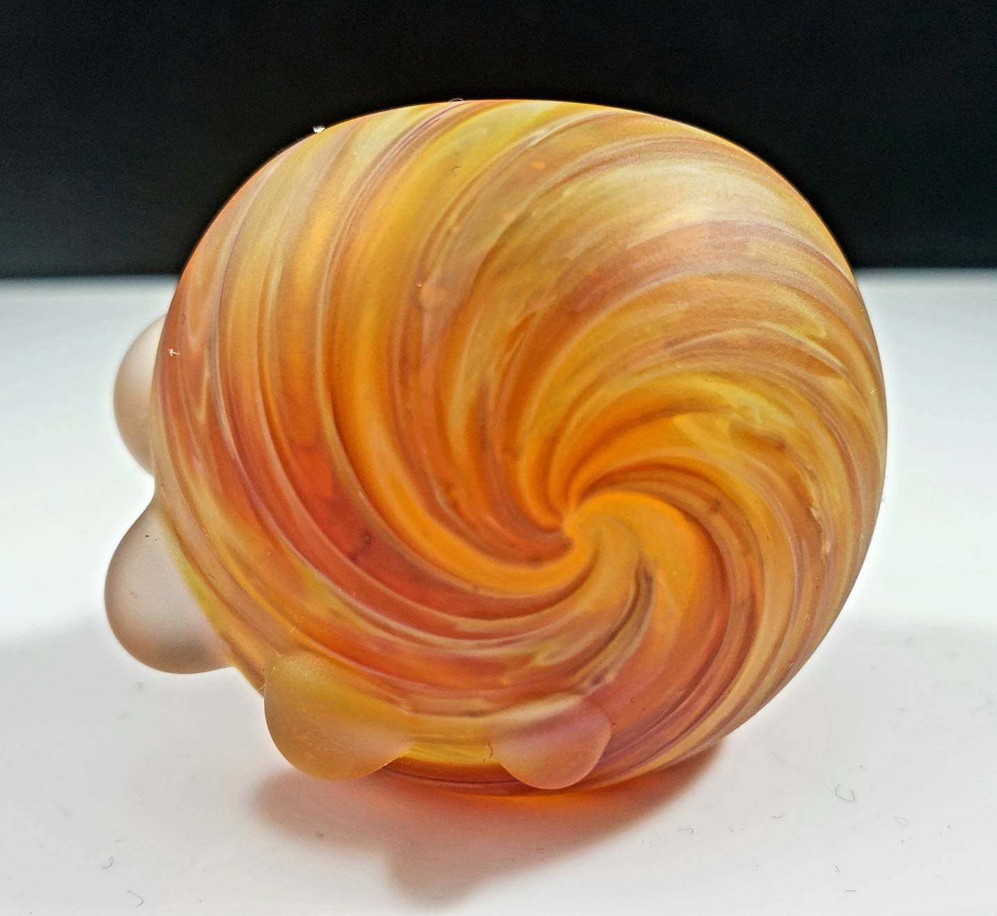 Orange Sandblasted Glass Pipe / Orange Bowl / Sandblasted Pipe / Glass Pipe / Smoking Bowl / Orange / Yellow