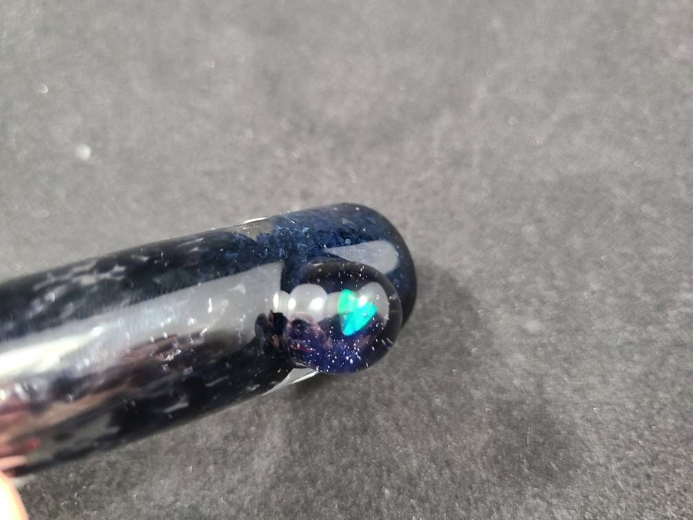 Black Frit Pipe / Glass Smoking Bowl / Opal