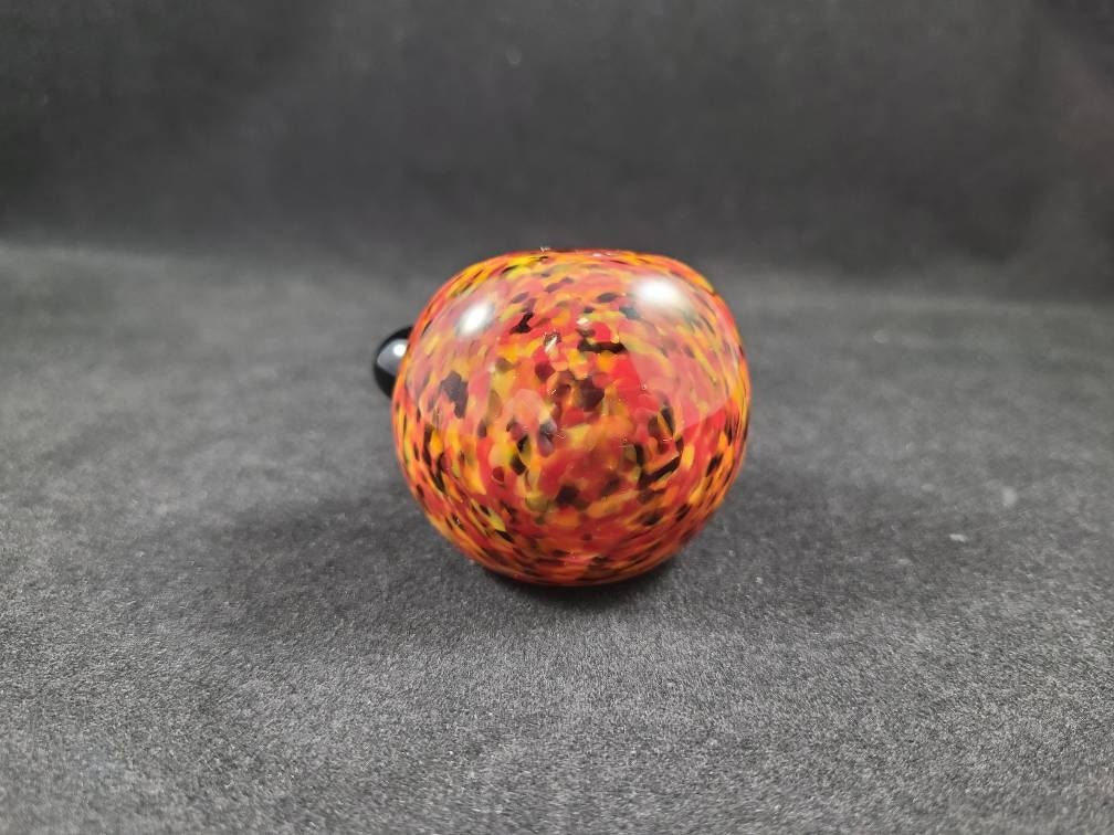 Fire Frit Pipe / Flame / Red / Orange / Yellow / Black / Glass Smoking Bowl