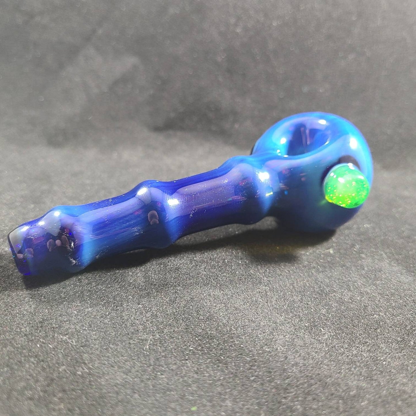 Blue Space Fume Pipe / Glass Smoking Bowl / Galaxy Glass / Universe / Green / Spacey