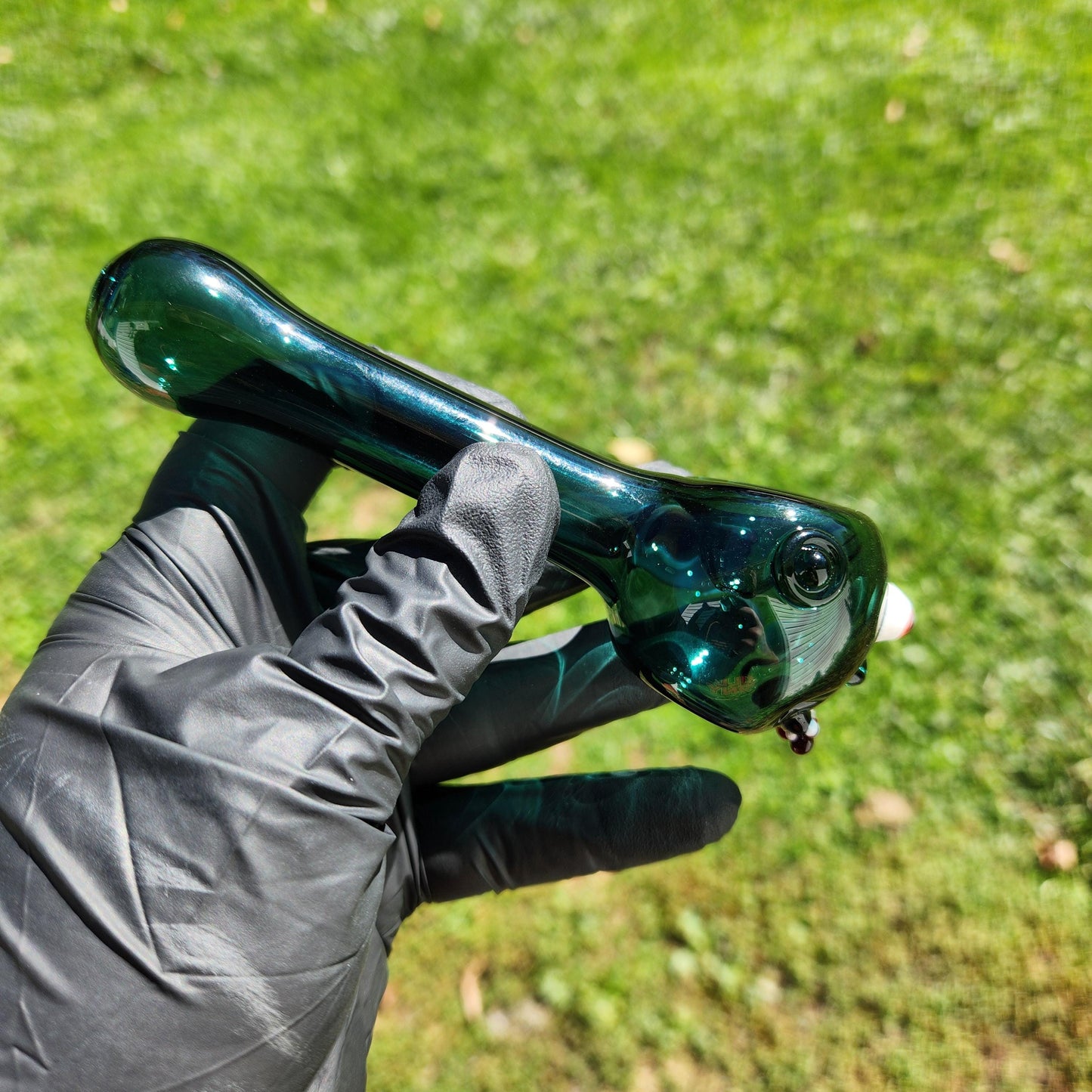Zombie Face Glass Pipe | Sculpted Smoking Pipe | Bloody Eye & Brain | Horror Art Piece | 4-5" Hand Blown Glass Bowl