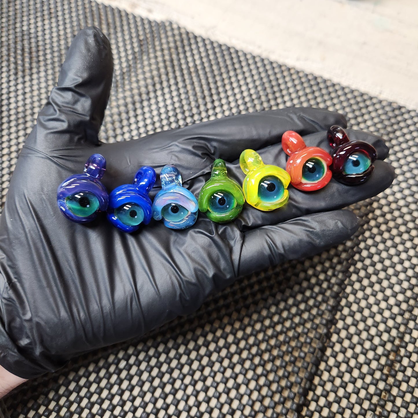 Monster Eye Glass Pendant – Handmade Sculpted Eye Necklace in Any Color – Rainbow Fantasy Jewelry, 1–1.5” Gothic Amulet