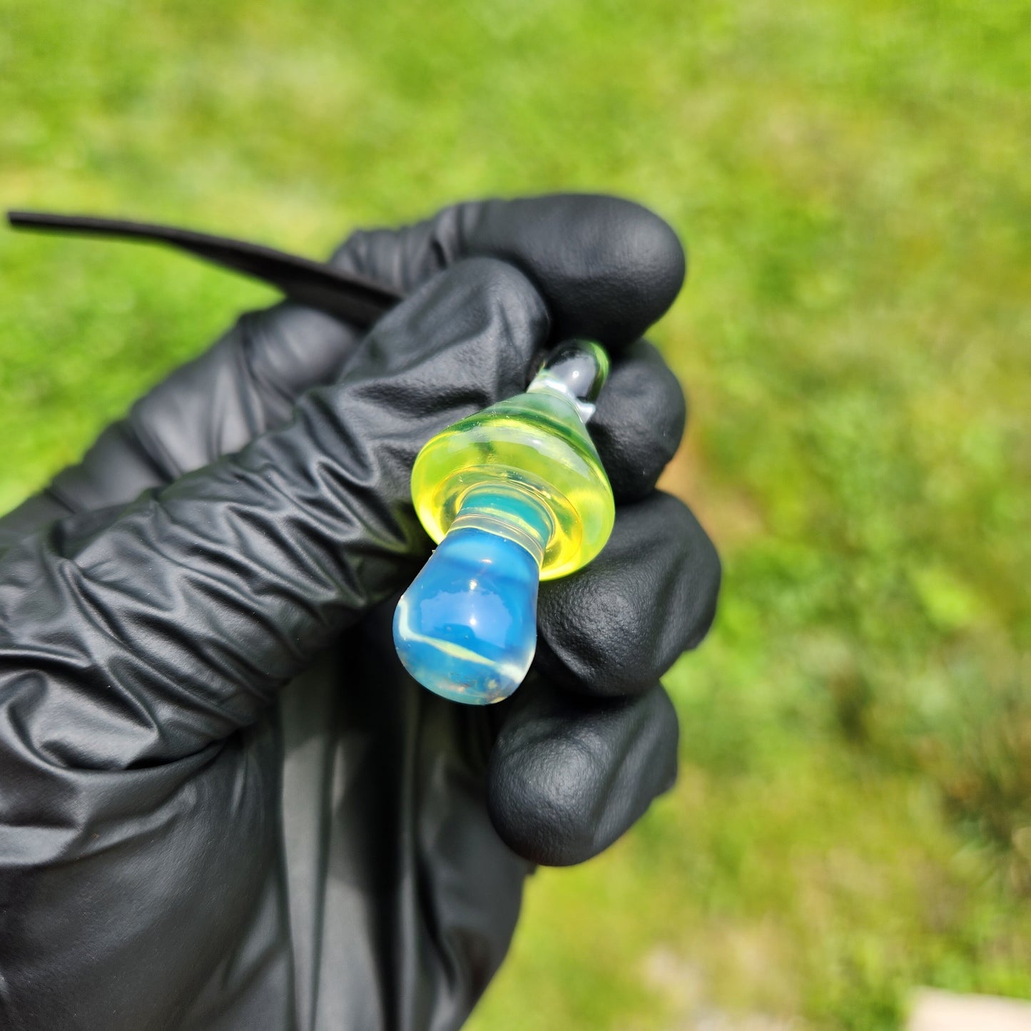 Glass Mushroom Pendant / Mushroom Necklace / Jewelry / Green / Blue / Art / Shroom
