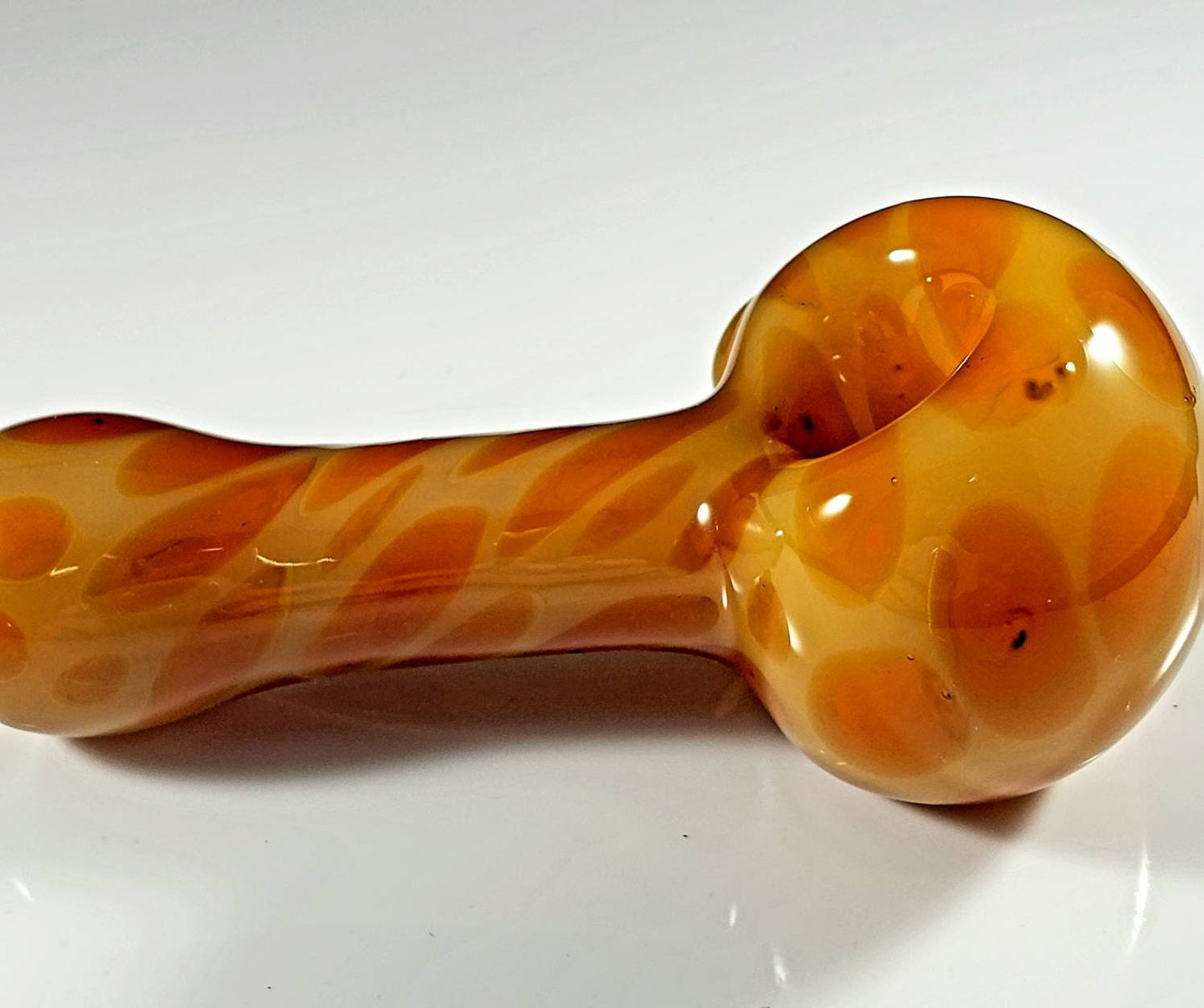 Giraffe Print Glass Pipe | Tan & Amber Animal Pattern | Safari-Inspired Hand Blown Smoking Bowl | Unique Nature Glass Art