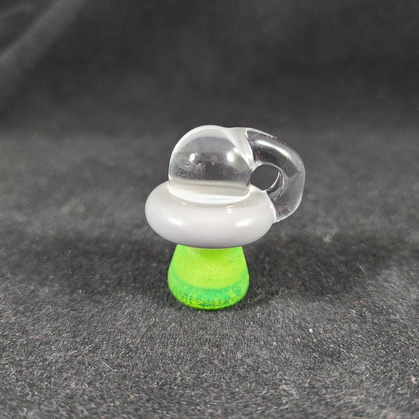UFO Glass Pendant / Alien Necklace / Art Jewelry / Flying Saucer / Green Glass / Space Aliens