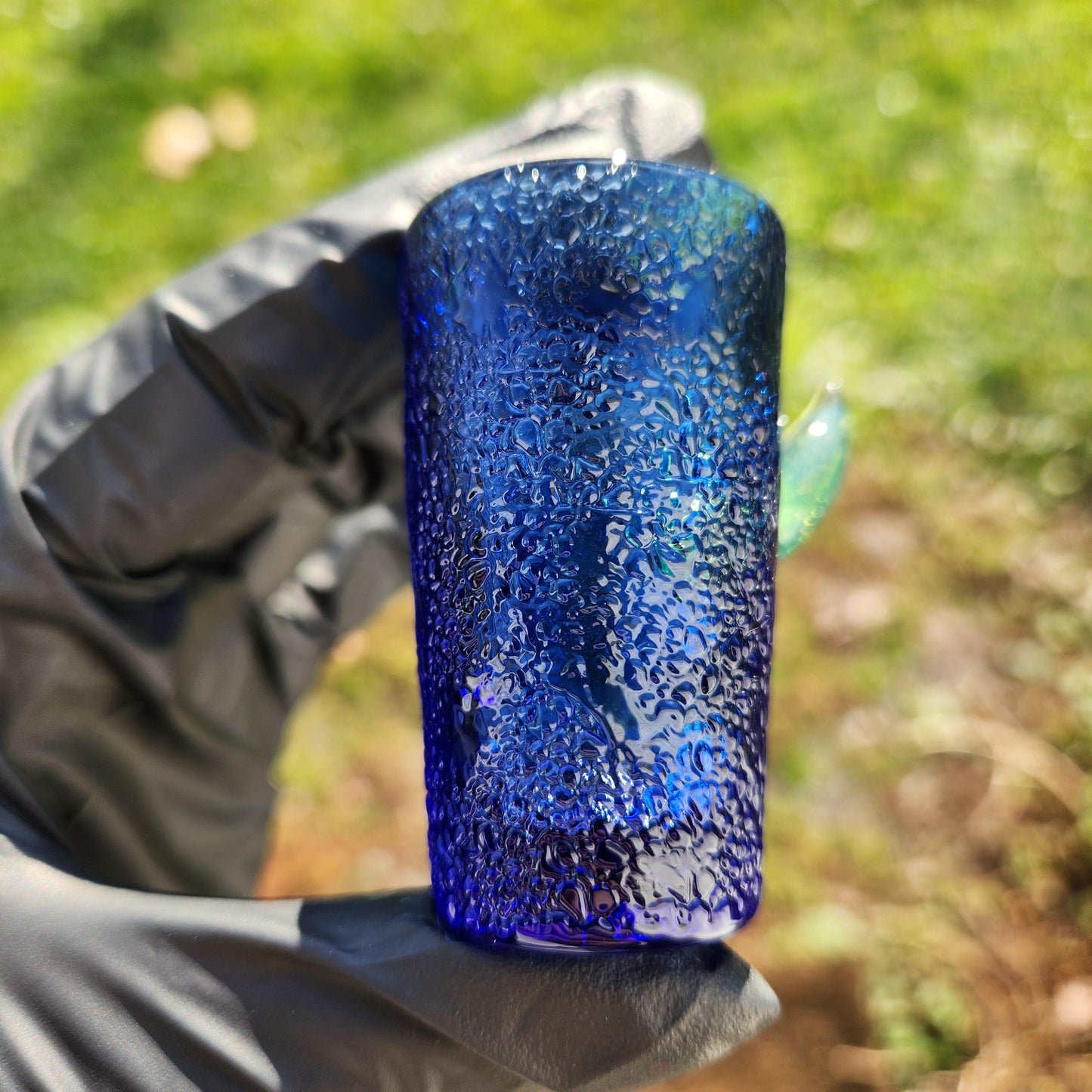 Handmade Monster Shot Glass • Reptile Skin Texture • Sculpted Horn • Custom Colors • Unique Glass Shot Glass Gift