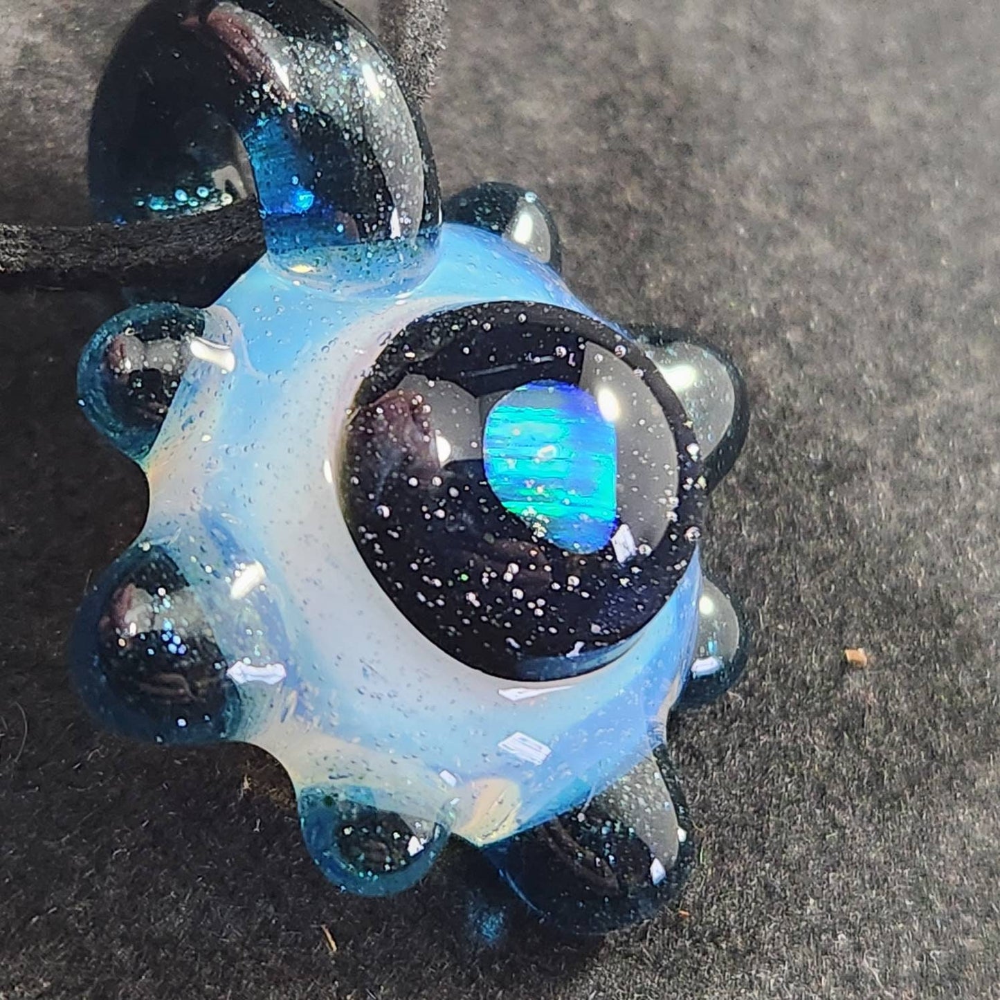 Space Galaxy Opal Necklace /Glass Pendant / Blue / Sparkle Glass / Universe / Stars / Jewelry / Art / Space Glass / Glass Galaxy