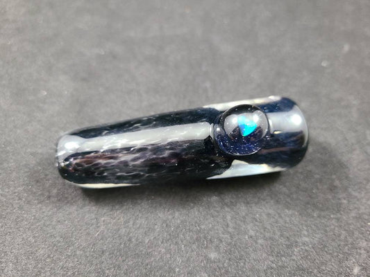 Black Frit Pipe / Glass Smoking Bowl / Opal