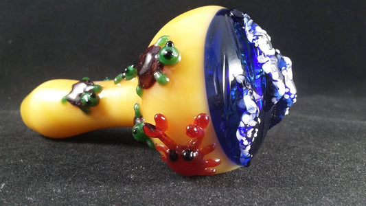 Turtle hatchling pipe / crabby Beach glass / scultped waves / smoking bowl / ocean