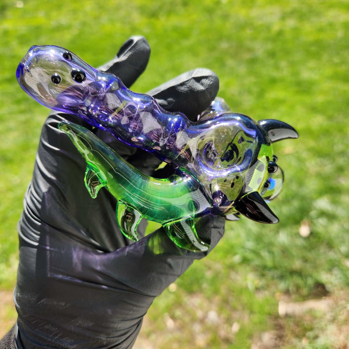Hellstar Relics “Nebula Worm” Purple Spoon Pipe – Galaxy Opal Front Bowl Accent Heady Glass