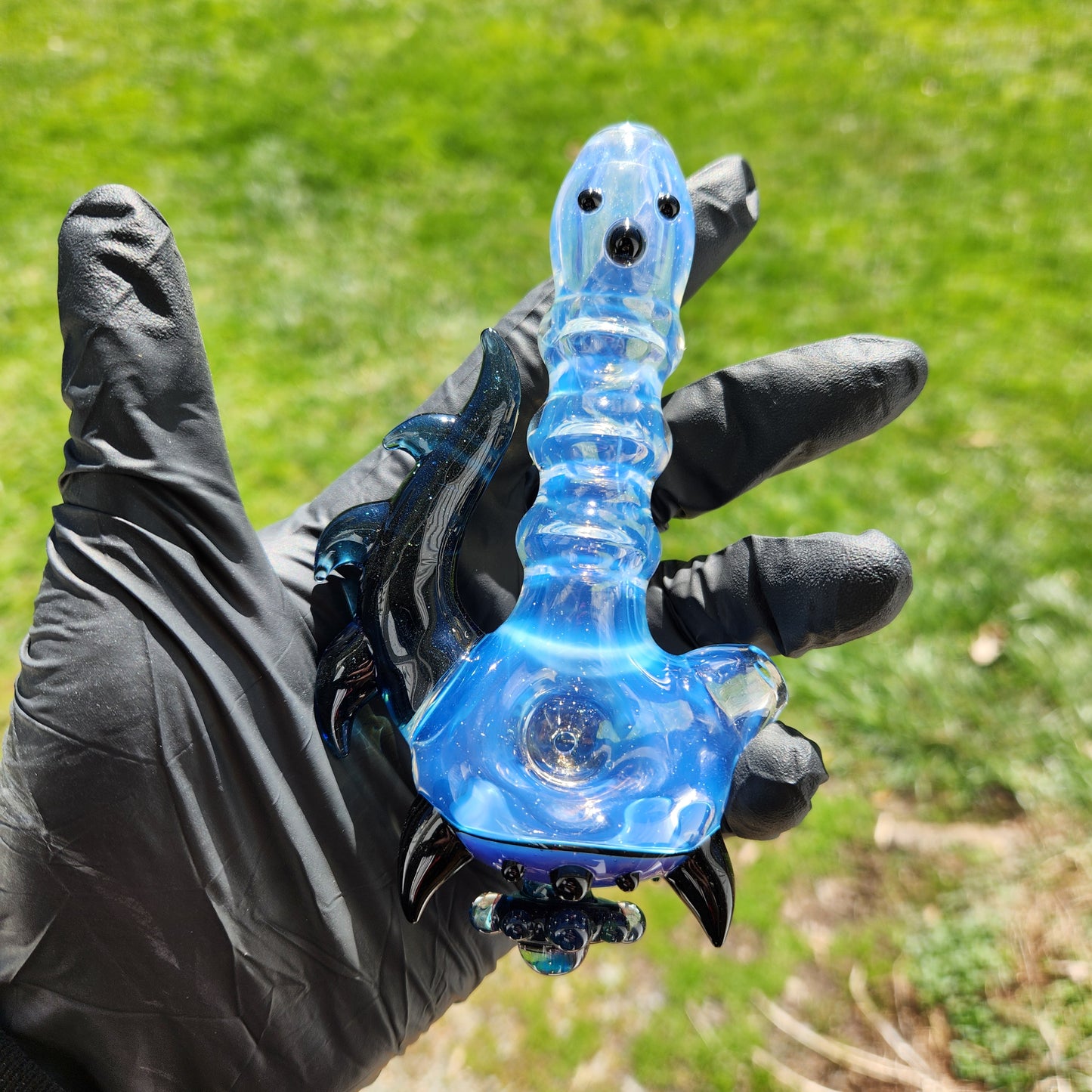 Hellstar Horned Relic Glass Pipe – Nebula Worm Pipe w/ Cosmic Attachment