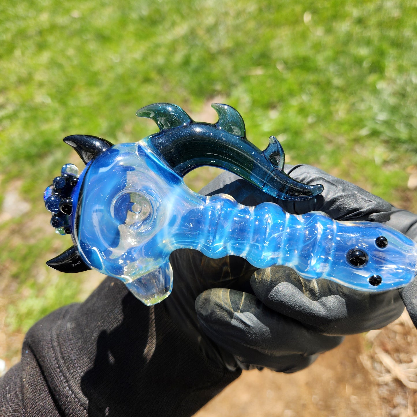 Hellstar Horned Relic Glass Pipe – Nebula Worm Pipe w/ Cosmic Attachment
