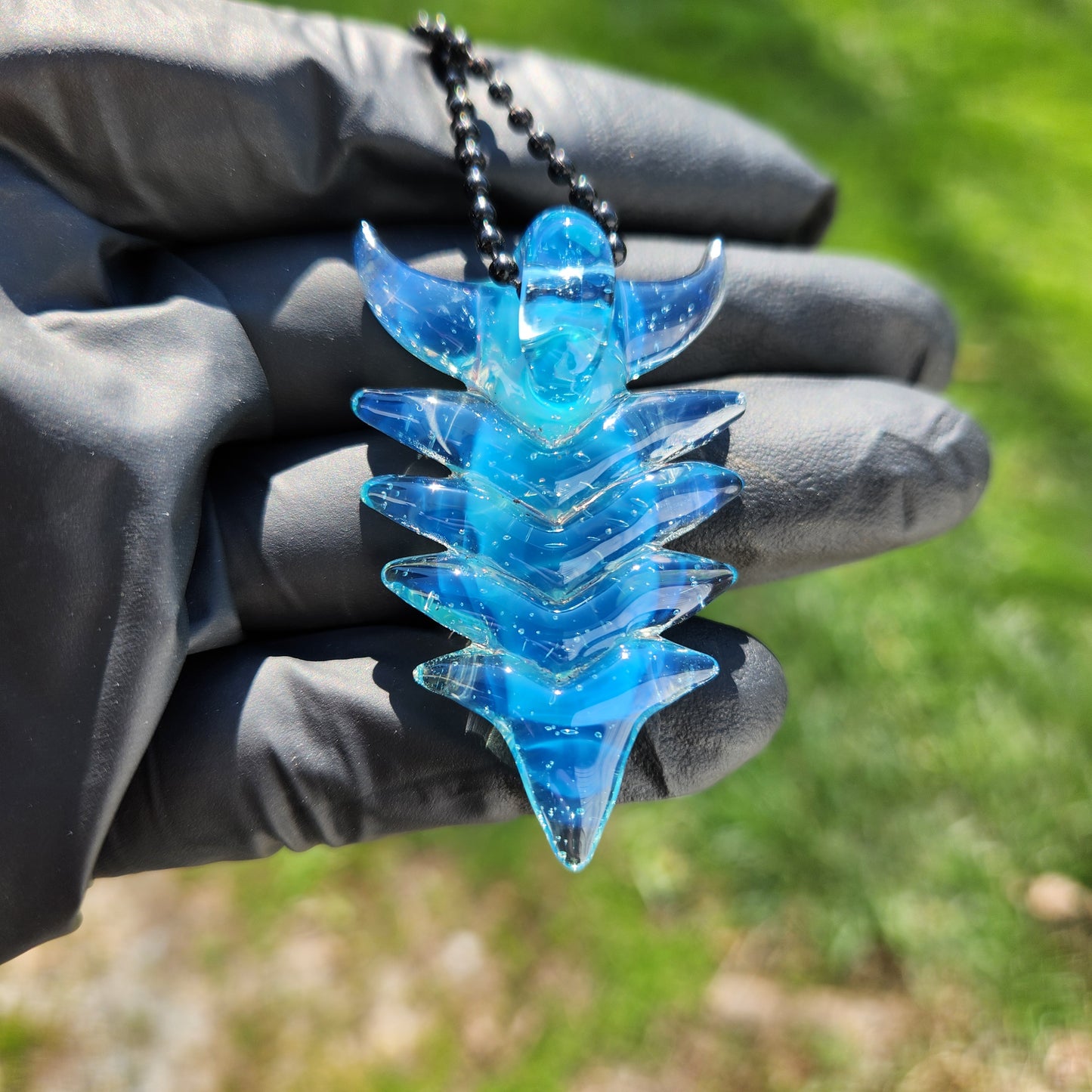 Ancient Alien Artifact Pendant – Arrowhead-Inspired Glass Necklace w/ Diamond Opal | Heady Cosmic Jewelry