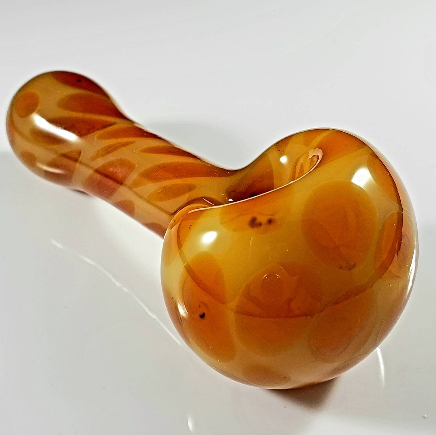 Giraffe Print Glass Pipe | Tan & Amber Animal Pattern | Safari-Inspired Hand Blown Smoking Bowl | Unique Nature Glass Art