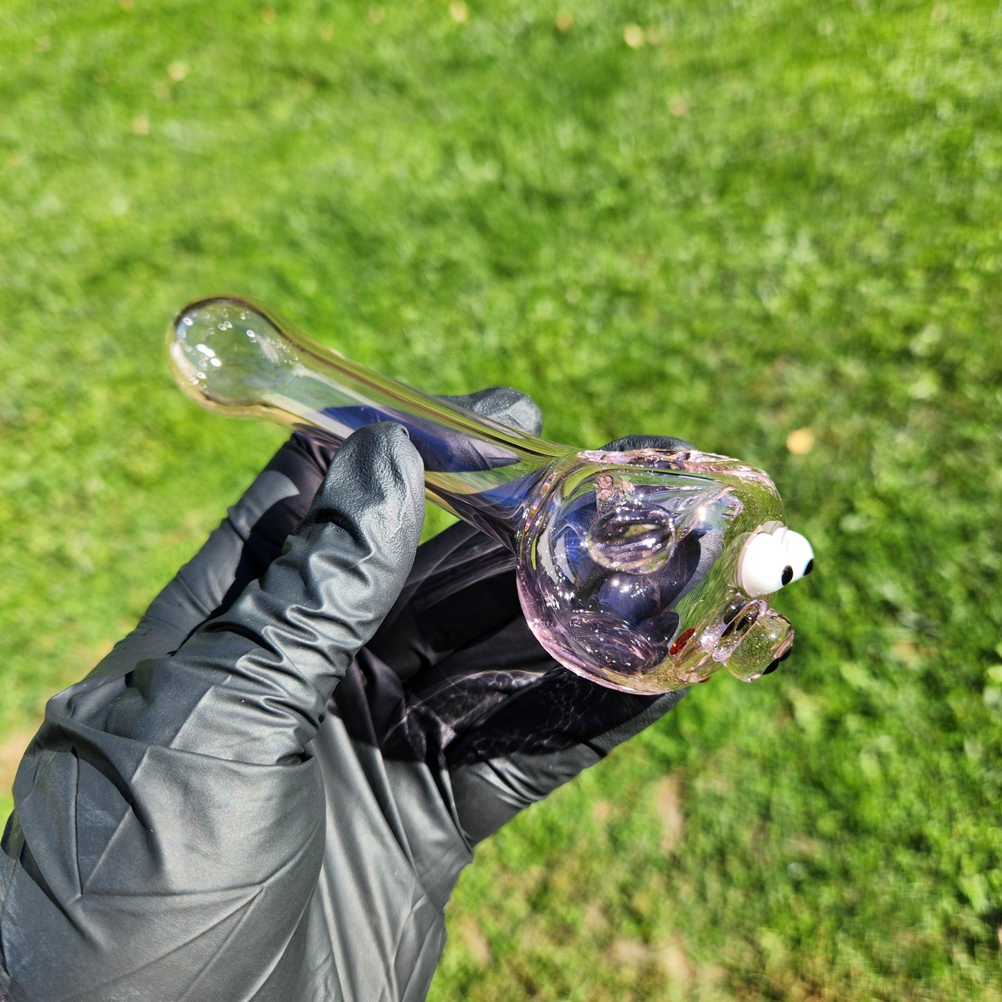 Pink Pig Glass Pipe – 4” Cute Animal Hand Pipe with Pig Face – Kawaii Glass – Handmade Piggy Smoking Pipe – Fun Animal Pipe Gift