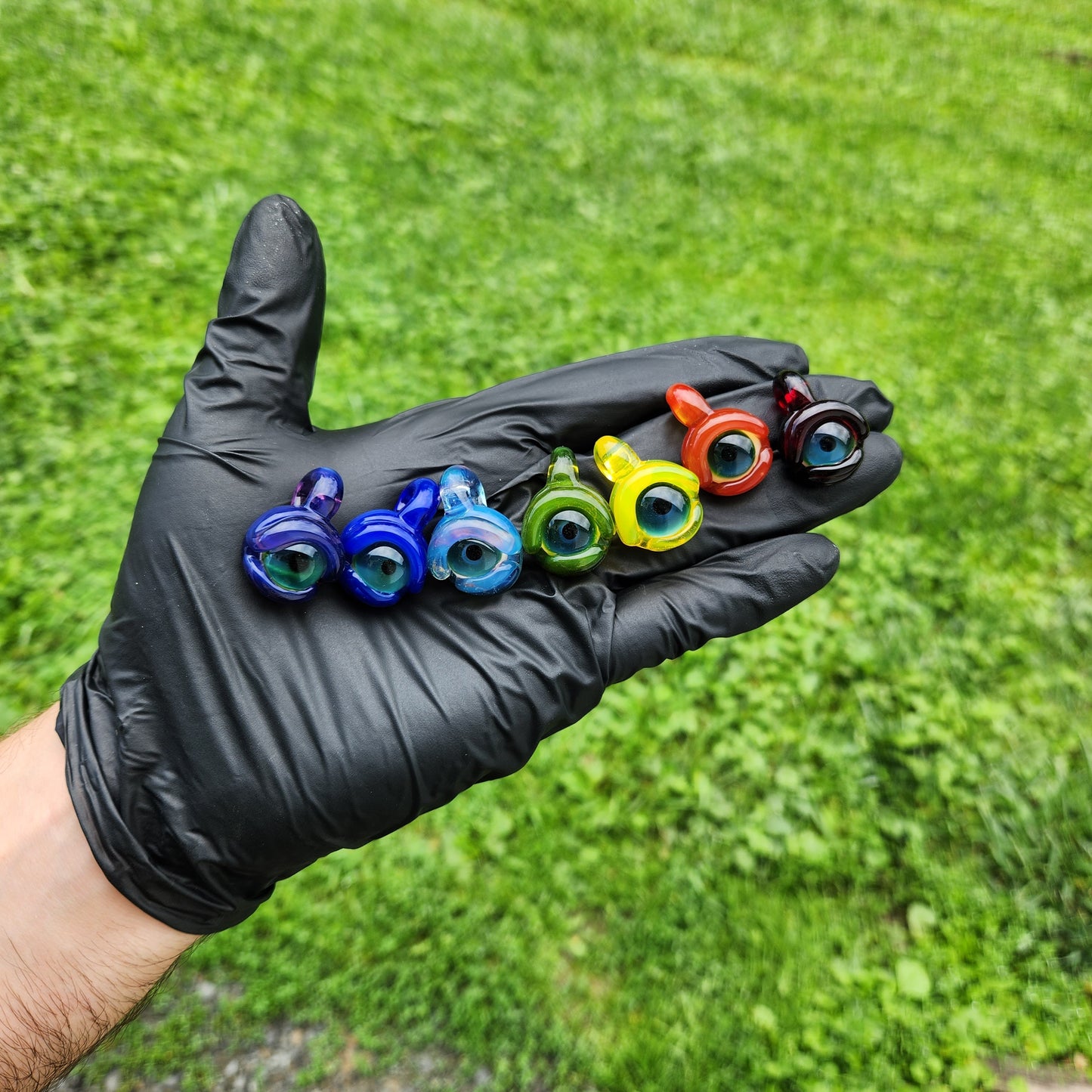 Rainbow Glass Monster Eye / Glass Necklace / Jewelry / Pendant / Eyeball / Art / Charm / Monster Glass