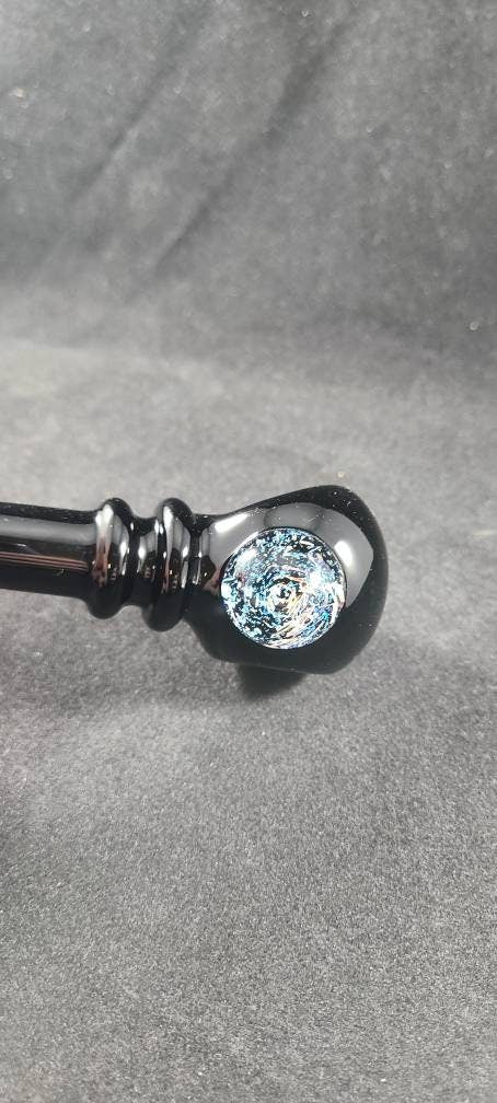 Galaxy Pipe / Space Glass / Glass Smoking Bowl / Dichroic Vortex / Black / Sparkle