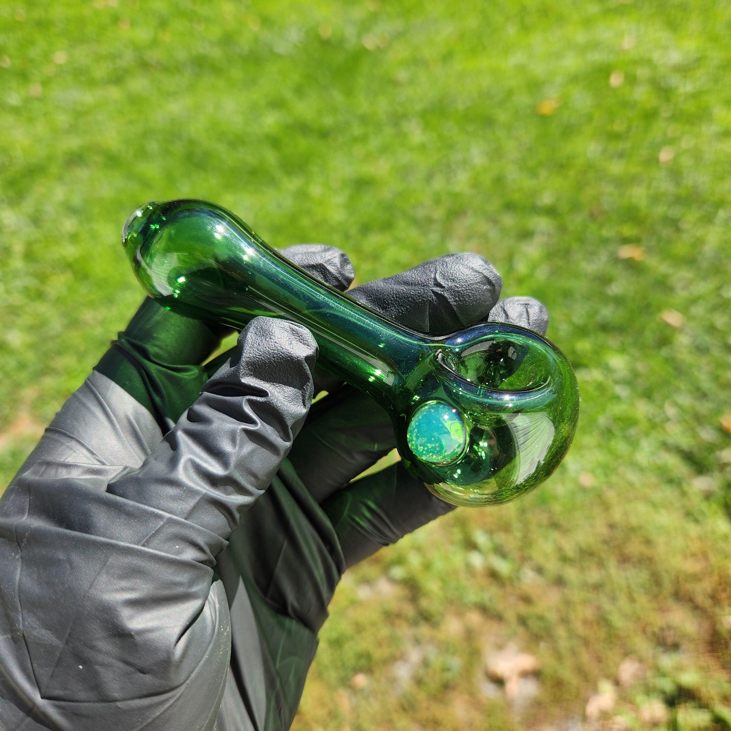 Budget-Friendly Pocket Pipe – Solid Forest Green Glass – 3.5” Everyday Carry, Simple and Durable Smoking Piece