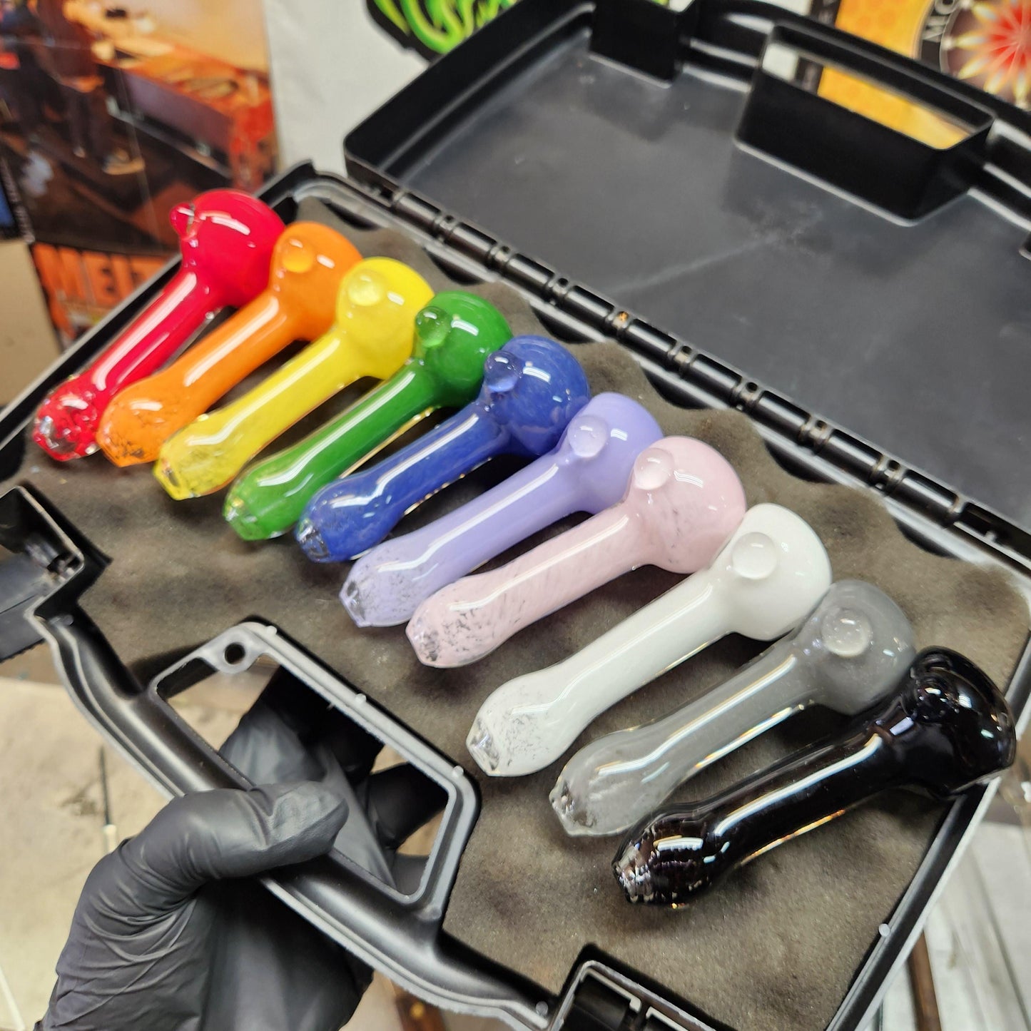 Solid Color Frit Glass Pipe | Choose from 10 Colors | Hand-Blown Spoon Pipe | Vibrant Single Color Bowl | Customizable Rainbow Glass Piece