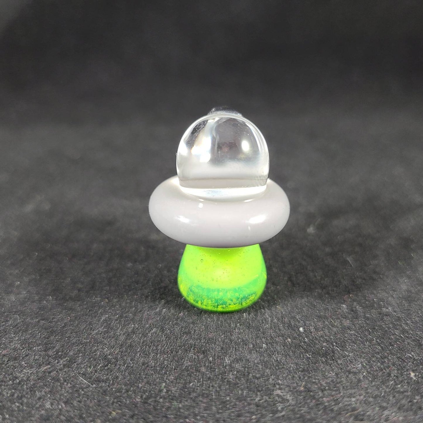 UFO Glass Pendant / Alien Necklace / Art Jewelry / Flying Saucer / Green Glass / Space Aliens