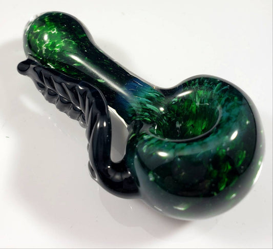 Leaf Glass Pipe / Leafy Bowl / Glass Pipe / Smoking Bowl / Green / Blue