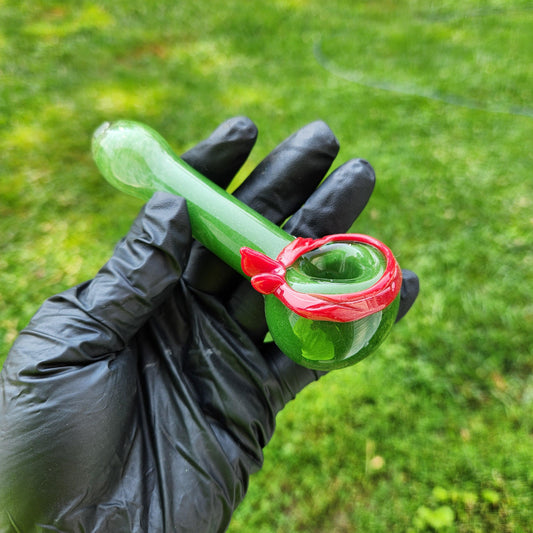 Ninja Pipe / Turtle Bowl / Rafael / Glass Pipe / Smoking Bowl / Red / Green