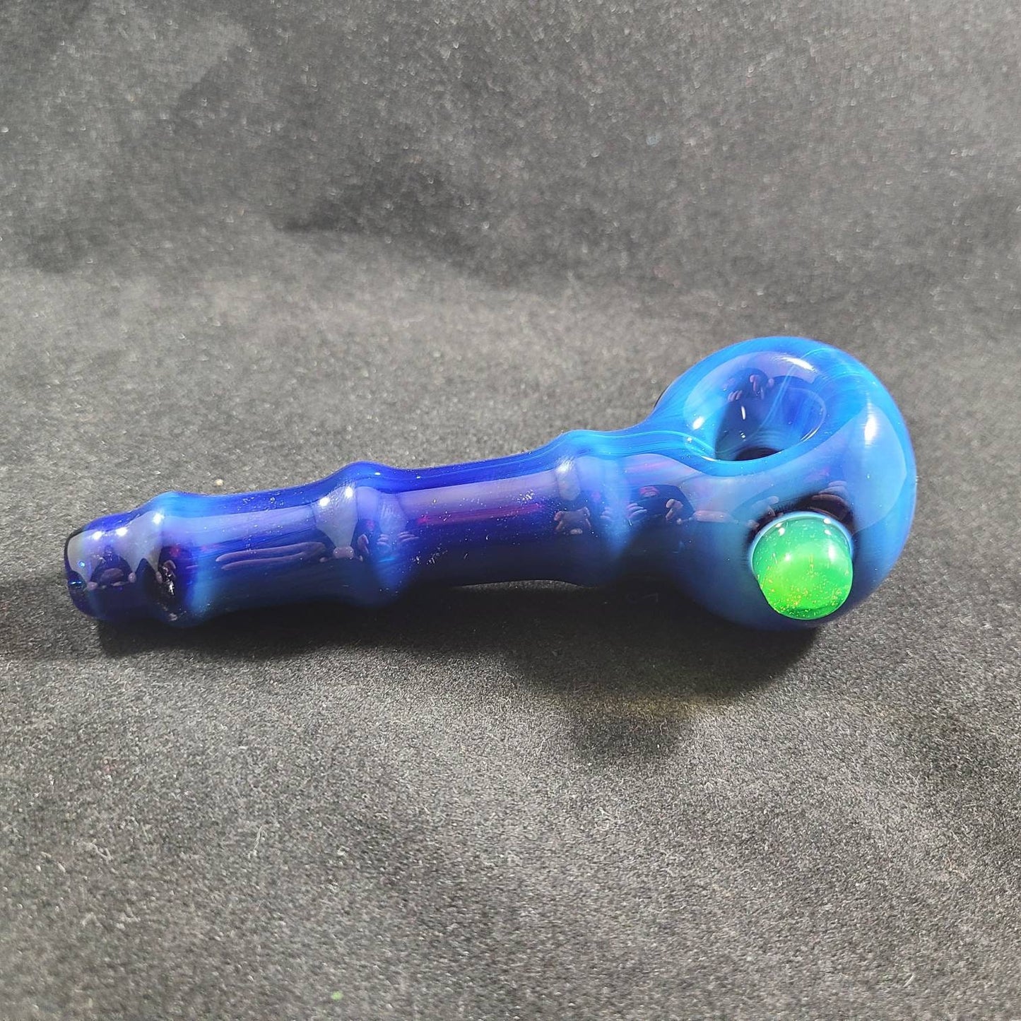 Blue Space Fume Pipe / Glass Smoking Bowl / Galaxy Glass / Universe / Green / Spacey