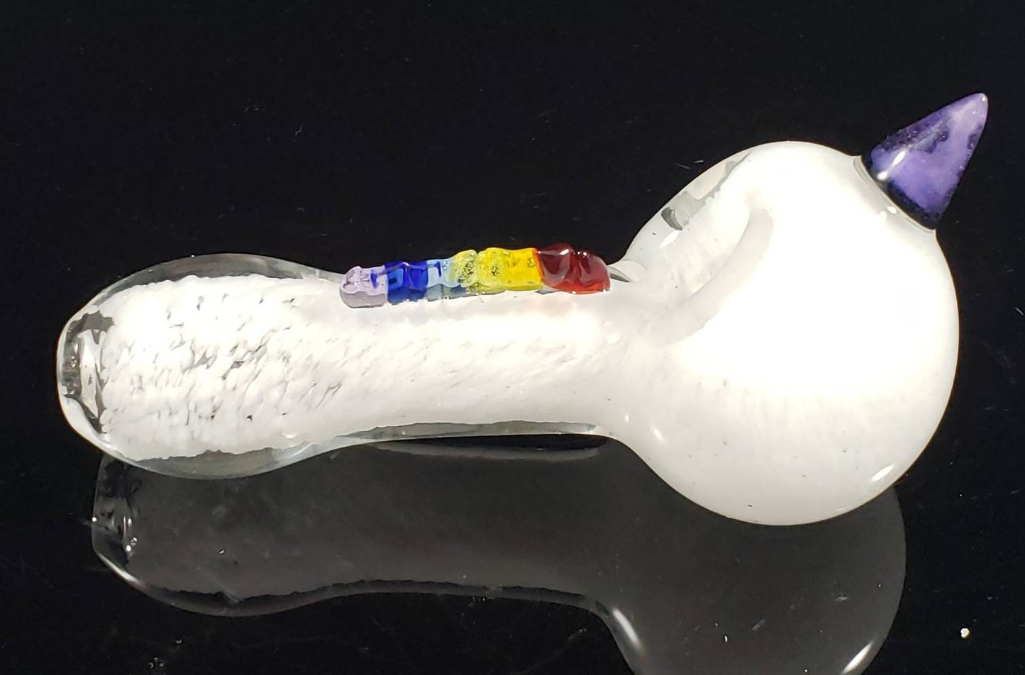 Unicorn Glass Pipe / Unicorn Bowl / Glass Pipe / Smoking Bowl / White / Green / Purple / Pride / Rainbow