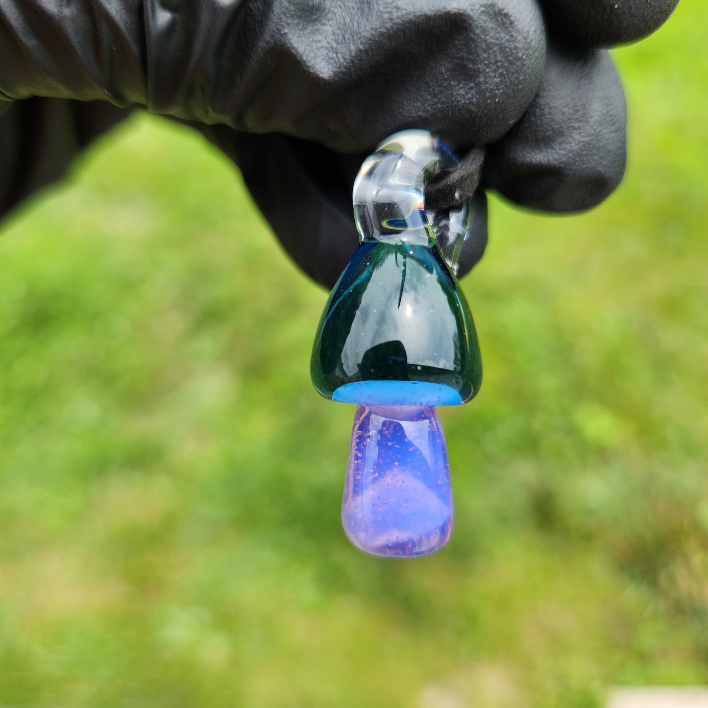 Glass Mushroom Pendant / Mushroom Necklace / Jewelry / Pink / Purple / Blue / Art / Shroom