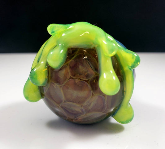 Slime Pipe / Honeycomb with Slime Glass Pipe / Blue Frit Bowl / Glass Pipe / Smoking Bowl / Slime / Blue