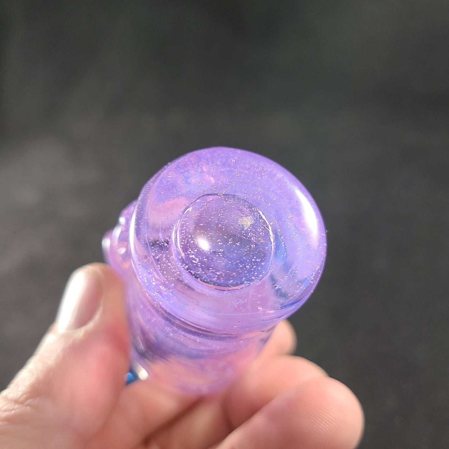 Pink Slime Monster Shotglass | 2.5–3" Hand Blown Glass with Blue Stardust Horns | Cute Creepy Collectible Glass | Mini Art Shot Glass