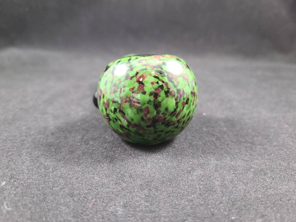 Forest Camo Frit Glass Pipe / Green / Brown / Black / Hunting / Glass Smoking Bowl