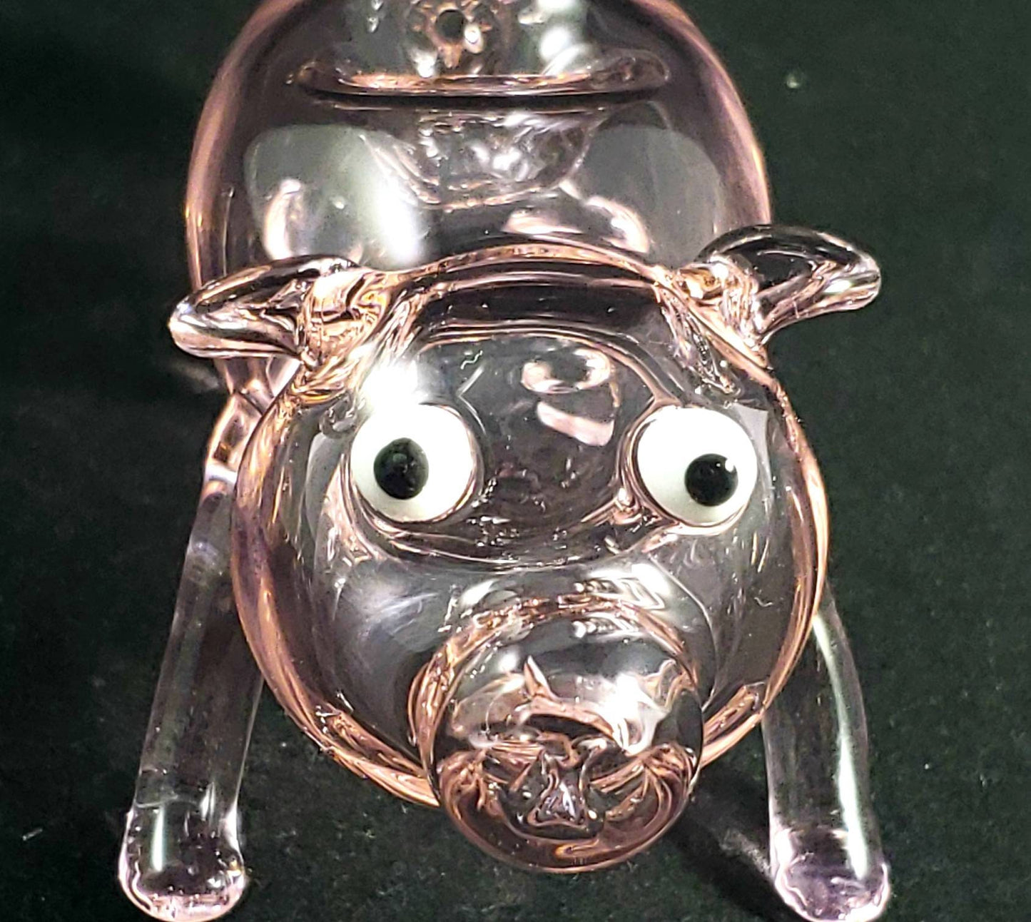 Pink Pig Glass Pipe | Fully Sculpted 4–5" Hand Blown Animal Pipe with Face & Feet | Cute Functional Art | Pig Shaped Smoking Bowl