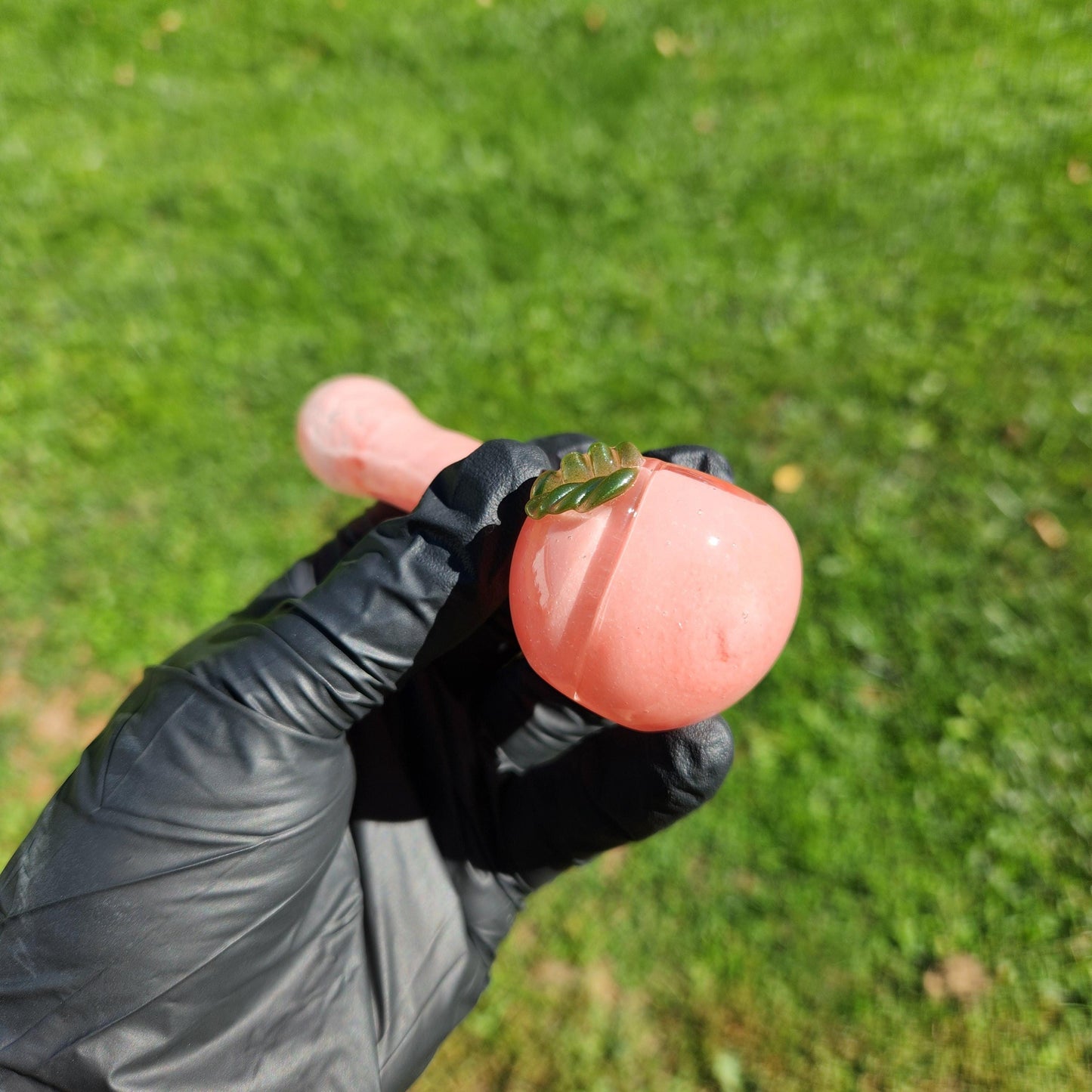 Handmade Peach Glass Pipe / Peachy Pipe / Pink Bowl / Fruit Pipe / Glass Pipe / Smoking Bowl / Frit Pipe / Peach / Pink / Pink Pipe / Girly