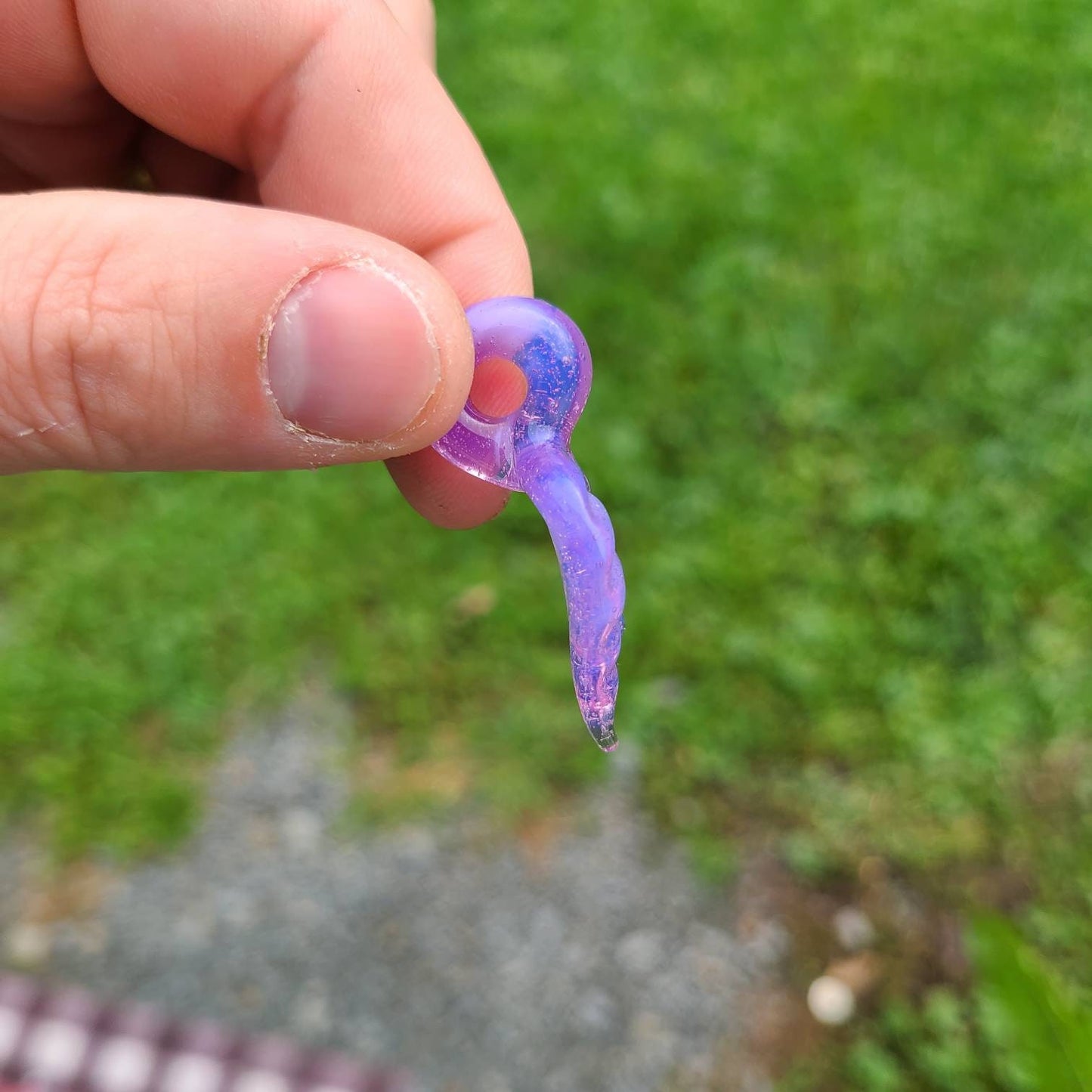 Purple Pink Slime Glass Leaf Pendant | 1" Wavy Hand Blown Leaf Necklace | Glossy Drippy Look | Nature-Inspired Glass Art | Suede Cord