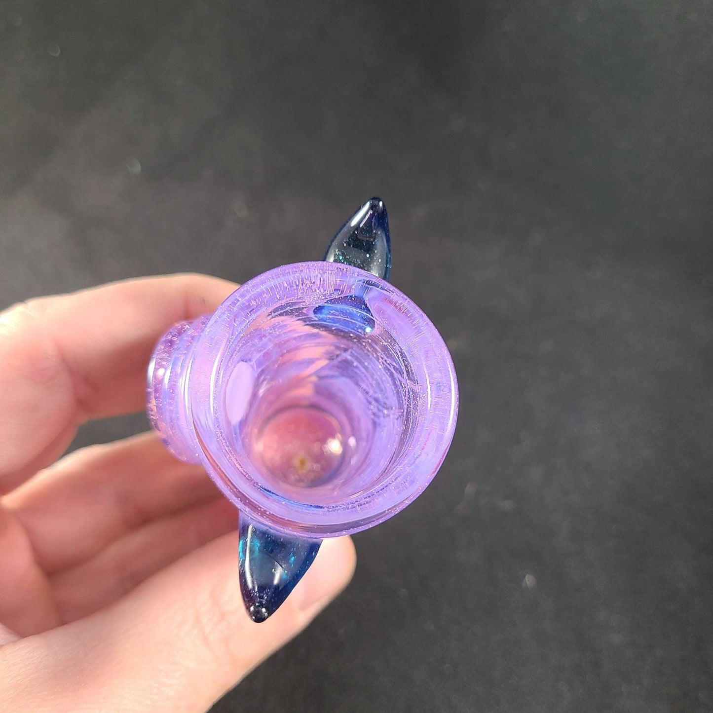 Pink Slime Monster Shotglass | 2.5–3" Hand Blown Glass with Blue Stardust Horns | Cute Creepy Collectible Glass | Mini Art Shot Glass