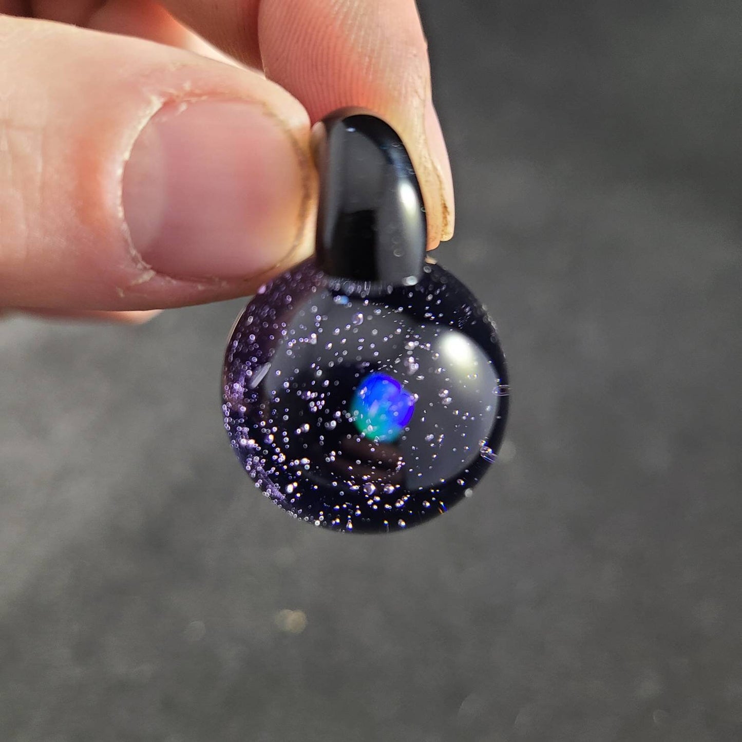 Space Opal Glass Pendant / Glass Necklace / Jewelry / Glass Art / Galaxy Glass