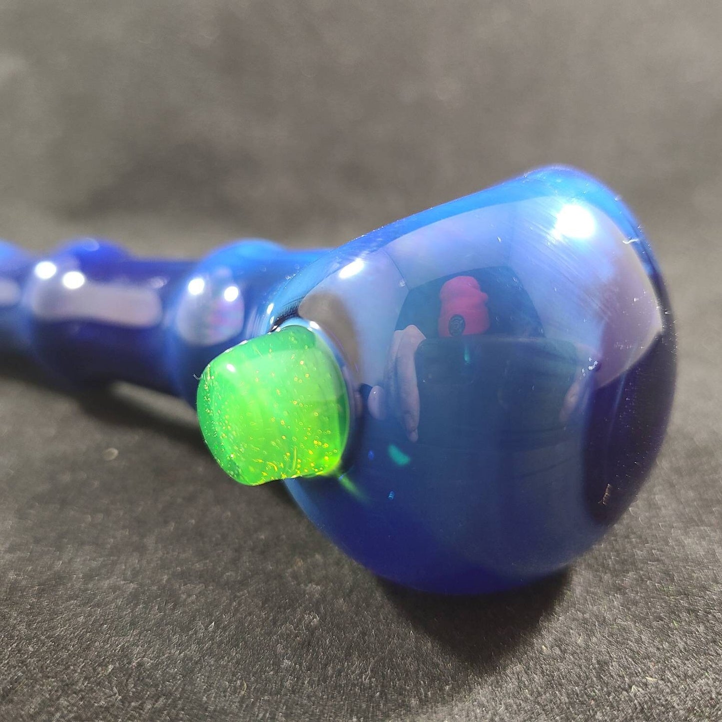 Blue Space Fume Pipe / Glass Smoking Bowl / Galaxy Glass / Universe / Green / Spacey