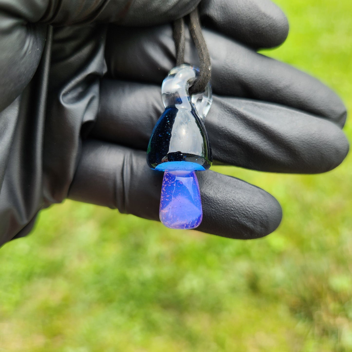 Glass Mushroom Pendant / Mushroom Necklace / Jewelry / Pink / Purple / Blue / Art / Shroom
