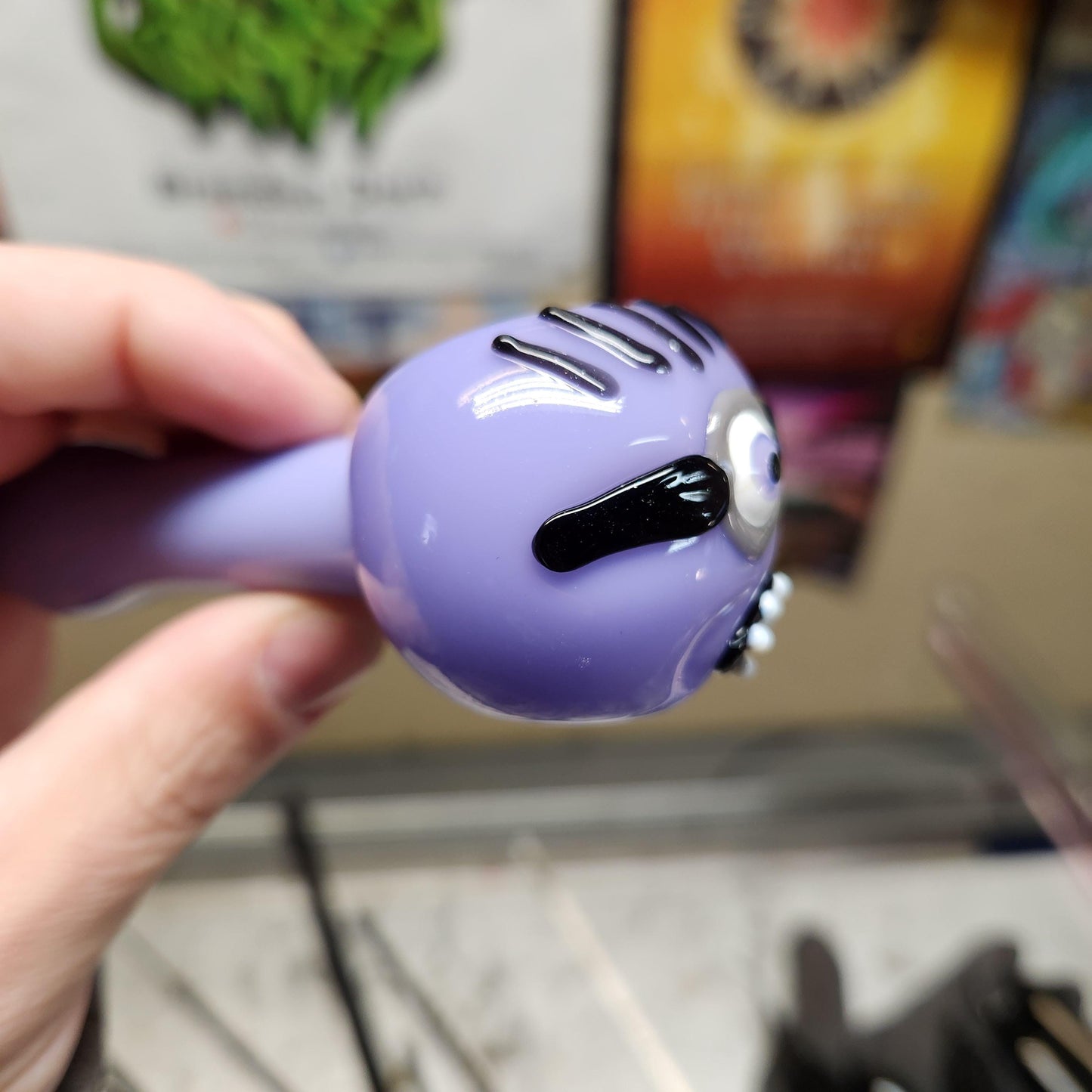Glass Minion Pipe / Glass Smoking Pipe / Purple pipe / Smoking Bowl
