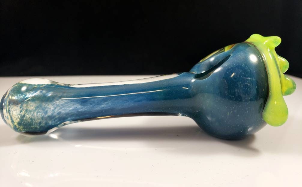Slime Pipe / Honeycomb with Slime Glass Pipe / Blue Frit Bowl / Glass Pipe / Smoking Bowl / Slime / Blue