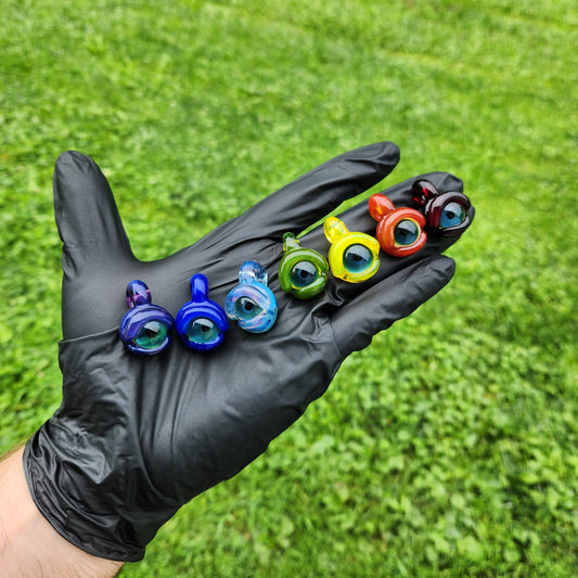 Monster Eye Glass Pendant – Handmade Sculpted Eye Necklace in Any Color – Rainbow Fantasy Jewelry, 1–1.5” Gothic Amulet