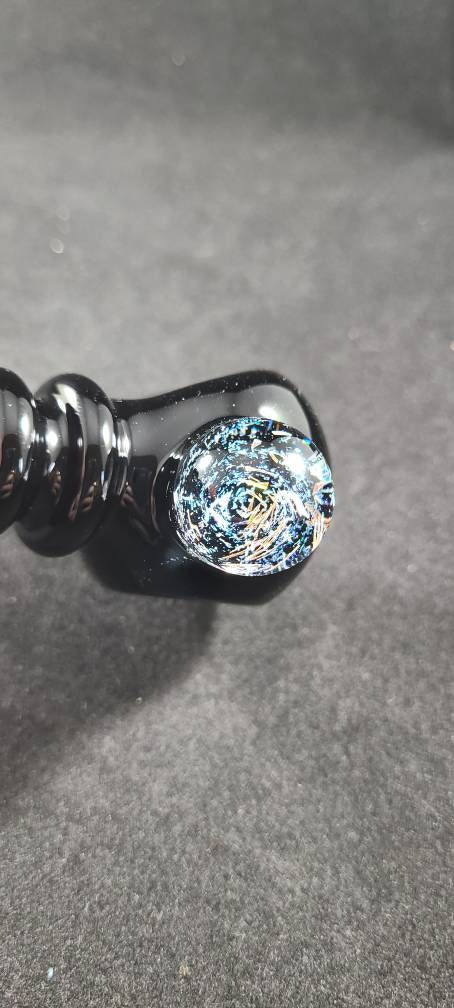 Galaxy Pipe / Space Glass / Glass Smoking Bowl / Dichroic Vortex / Black / Sparkle