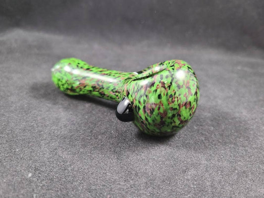 Forest Camo Frit Glass Pipe / Green / Brown / Black / Hunting / Glass Smoking Bowl