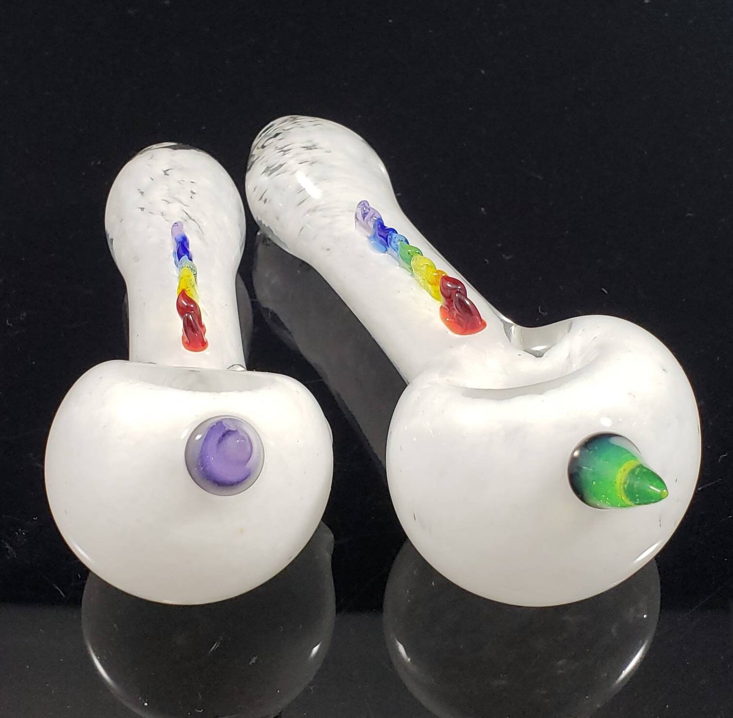 Unicorn Glass Pipe / Unicorn Bowl / Glass Pipe / Smoking Bowl / White / Green / Purple / Pride / Rainbow