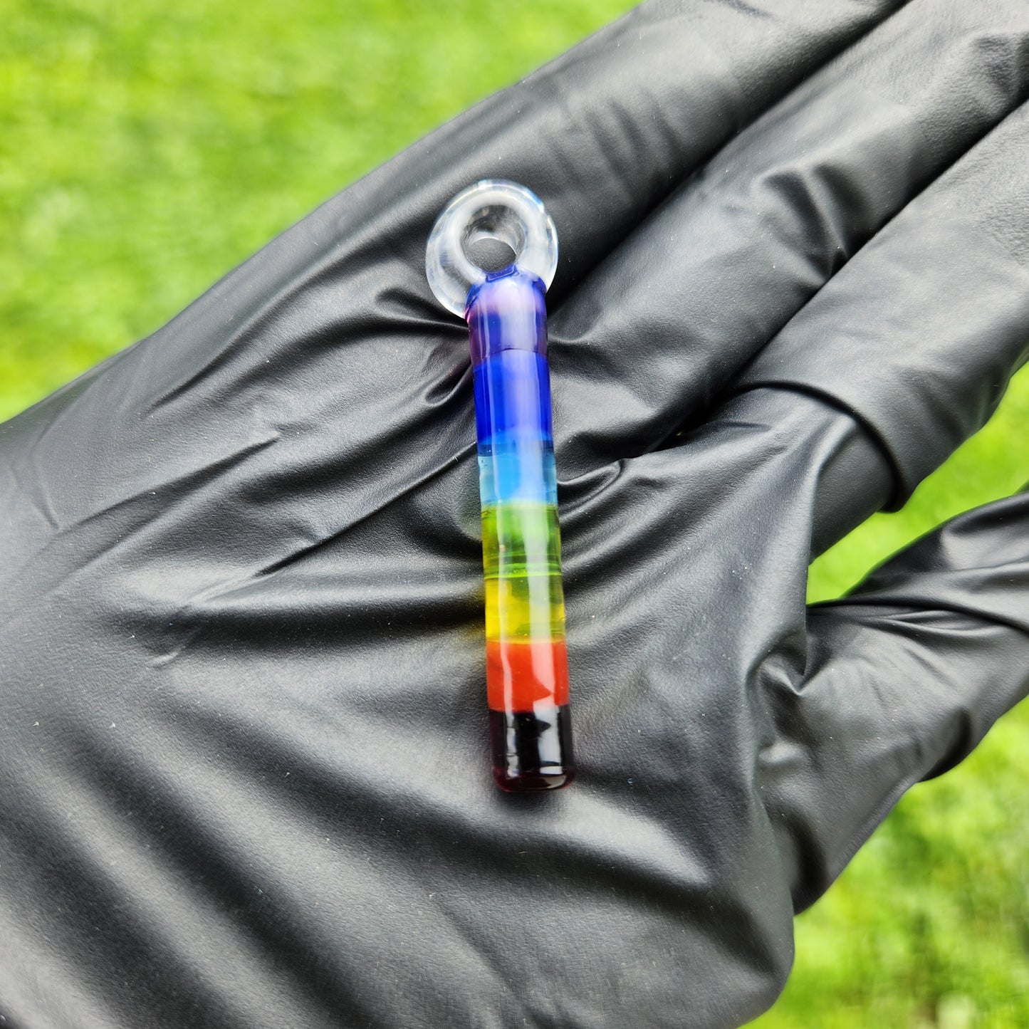 Rainbow Chakra Totem Necklace / Glass Pendant / Glass Jewelry / Horse / Purple / Art / Blue / Green / Yellow / Orange / Red / Yogi
