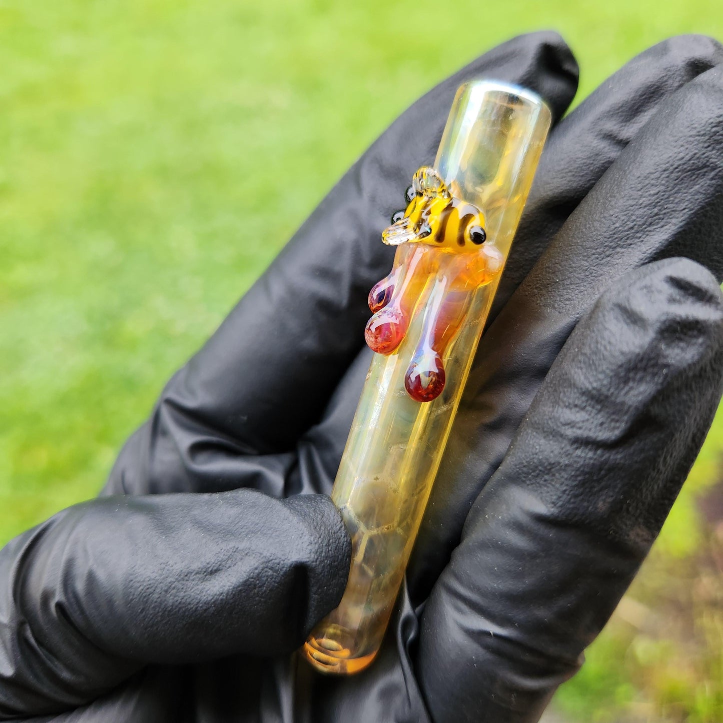 Handcrafted Honey Bee Stick / Bee Pipe / Glass Smoking Pipe / Honey Bee / Smoking Bowl / Honey Drip / Glass Art