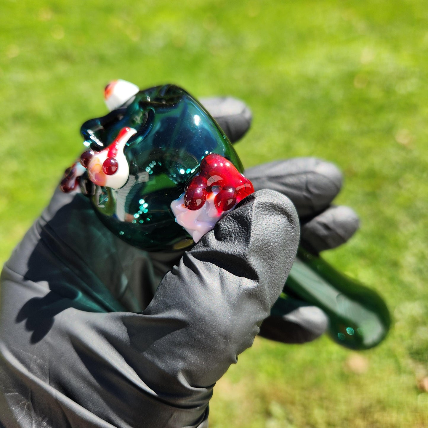 Zombie Face Glass Pipe | Sculpted Smoking Pipe | Bloody Eye & Brain | Horror Art Piece | 4-5" Hand Blown Glass Bowl